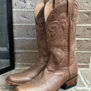 Shyanne Tan Leather Cowboy Western Boots Size 9.5